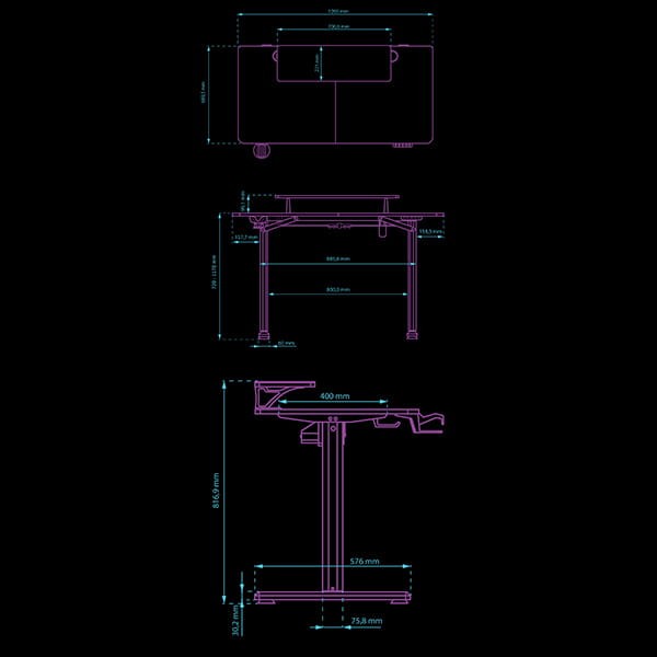 Biurko, elektycznie regulowany, 120X60 cm, 72-117 cm, HIGHLANDER BLACK, czarny, ULTRADESK-10 488 