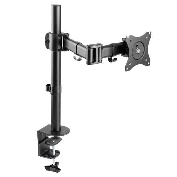 Regulowany uchwyt ULTRADESK SKELETON Single na monitor, 2-9KG, mocowanie na zacisk, 17"-30", 75x75/100x100, czarny-1 496 