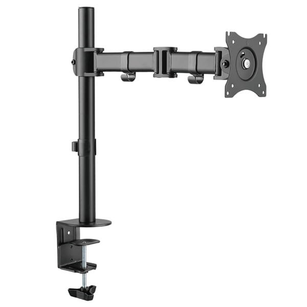 Regulowany uchwyt ULTRADESK SKELETON Single na monitor, 2-9KG, mocowanie na zacisk, 17"-30", 75x75/100x100, czarny-2 496 