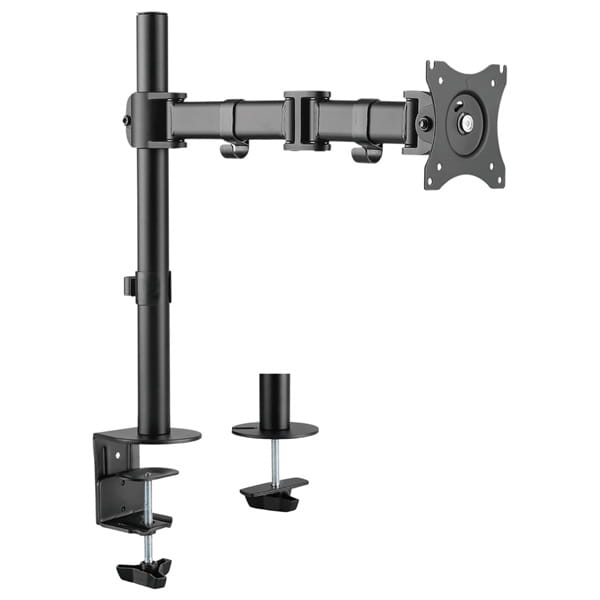 Regulowany uchwyt ULTRADESK SKELETON Single na monitor, 2-9KG, mocowanie na zacisk, 17"-30", 75x75/100x100, czarny-6 496 
