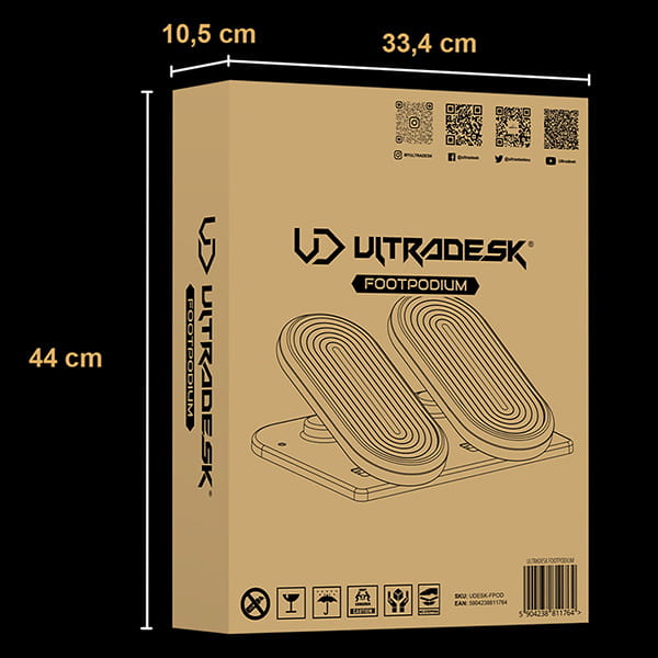 Podstawa podnóżek ergonomiczny, FOOTPODIUM czarny, plastikowy, ULTRADESK-9 499 