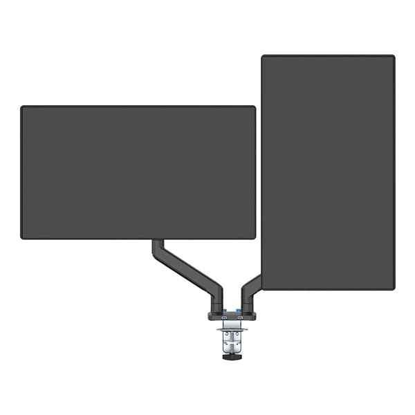 Regulowany uchwyt ULTRADESK BRANCH Double na 2 monitory, 20KG, mocowanie na zacisk, 17"-32", 75x75/100x100, czarny-3 942 