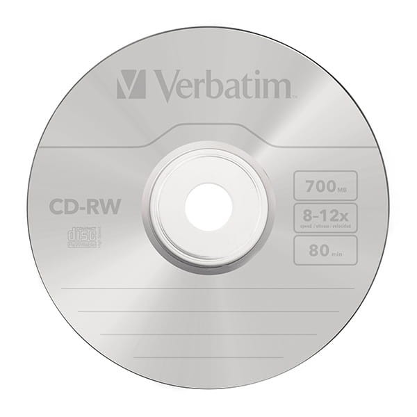 Verbatim CD-RW, 43148, SERL Scratch Resistant, 10-pack, 700MB, 12x, 80min., 12cm, bez możliwości nadruku, jewel box, do archiwizac-3 1000 