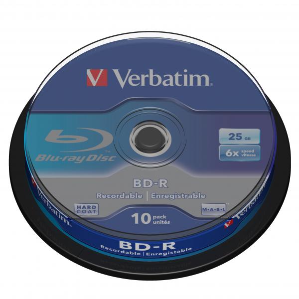 Verbatim BD-R, Single Layer 25GB, cake box, 43742, 6x, 10-pack, do archiwizacji danych-1 1009 