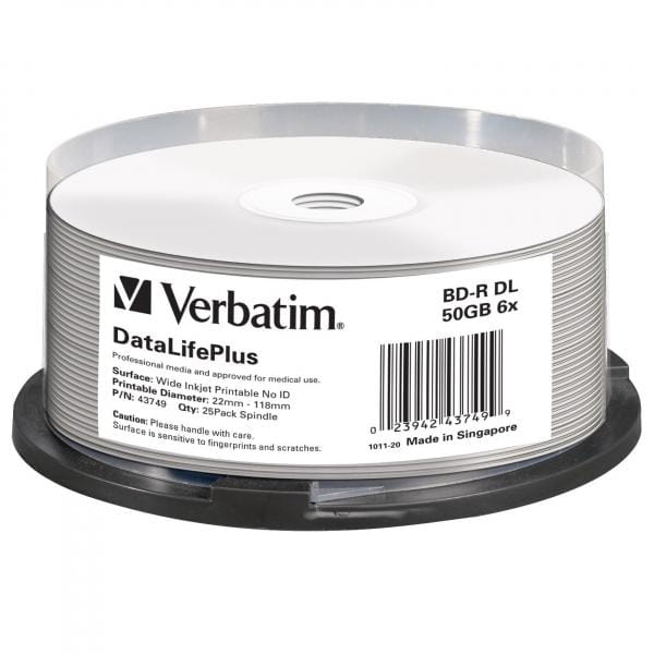 Verbatim BD-R, 50GB, spindle, 43749, 6x, 25-pack, do archiwizacji danych-1 1012 