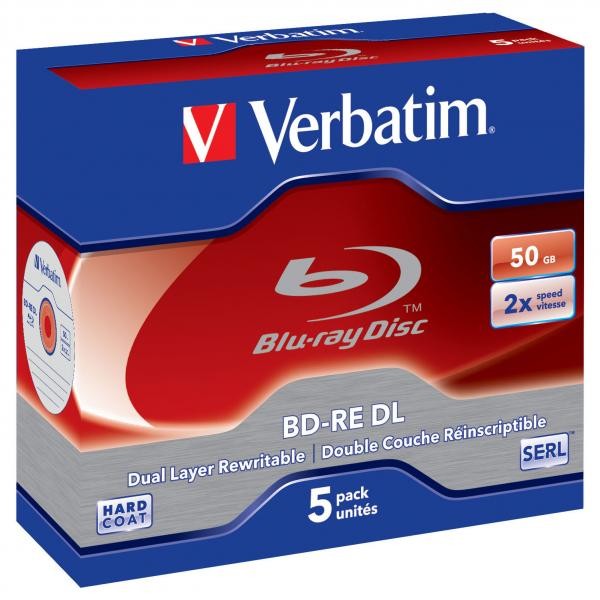 Verbatim BD-RE DL, jewel box, 43760, 2x, 5 szt., do archiwizacji danych-2 1014 