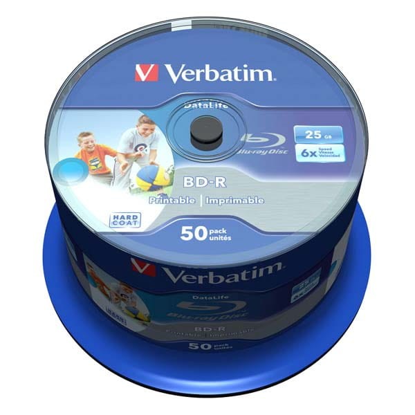 Verbatim BD-R SL, Hard Coat protective layer Wide Inkjet Printable, 25GB, Spindle, 43812, 6x, 50-pack, do archiwizacji danych-2 1018 