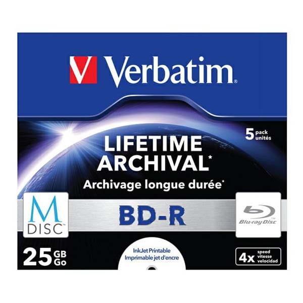 Verbatim M-DISC BD-R, Single layer Single layer/Injekt printable, 25GB, jewel box, 43823, 4x, 5-pack, do archiwizacji danych-2 1019 