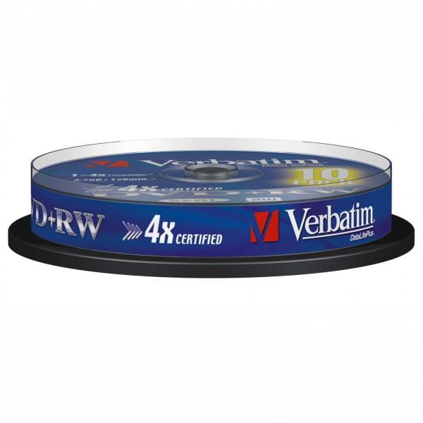 Verbatim DVD+RW, Matt Silver, 43488, 4.7GB, 4x, spindle, 10-pack, bez możliwości nadruku, 12cm, do archiwizacji danych-1 1029 