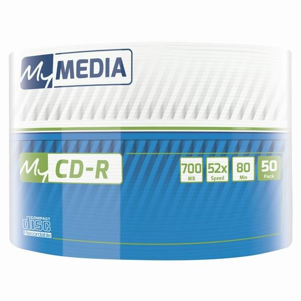 MyMedia CD-R, 69201, 50-pack, 700MB, 52x, 80min., 12cm, bez możliwości nadruku, wrap, Standard, do archiwizacji danych-2 1043 