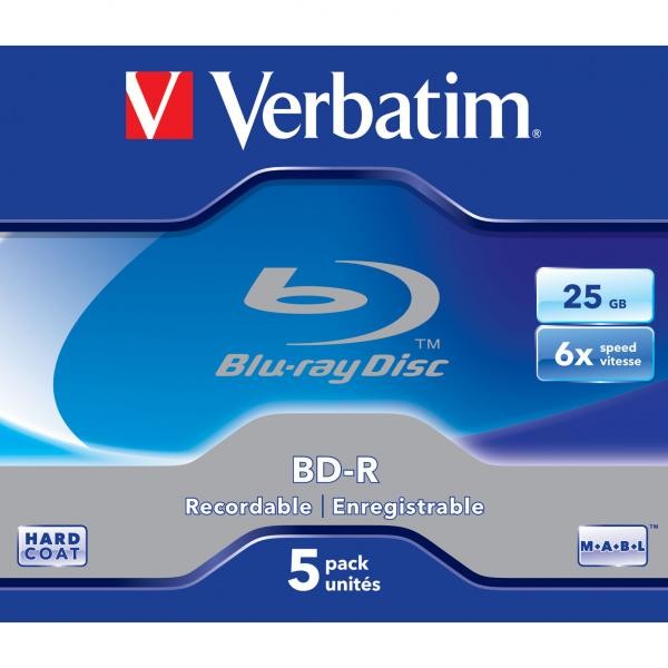 Verbatim BD-R, Single Layer 25GB, jewel box, 43715, 6x, 5-pack, do archiwizacji danych-1 1059 