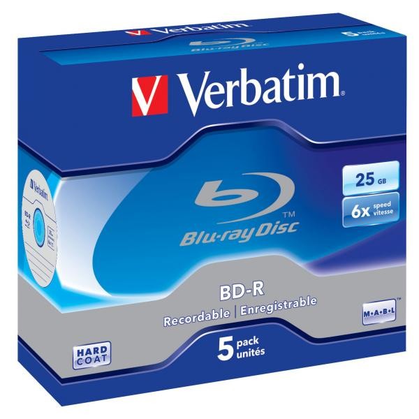Verbatim BD-R, Single Layer 25GB, jewel box, 43715, 6x, 5-pack, do archiwizacji danych-2 1059 