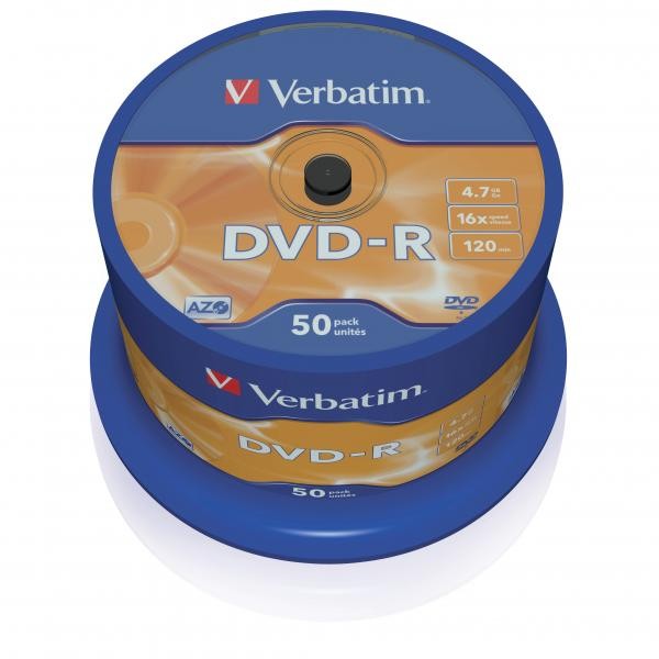 Verbatim DVD-R, Matt Silver, 43548, 4.7GB, 16x, spindle, 50-pack, bez możliwości nadruku, 12cm, do archiwizacji danych-1 1064 
