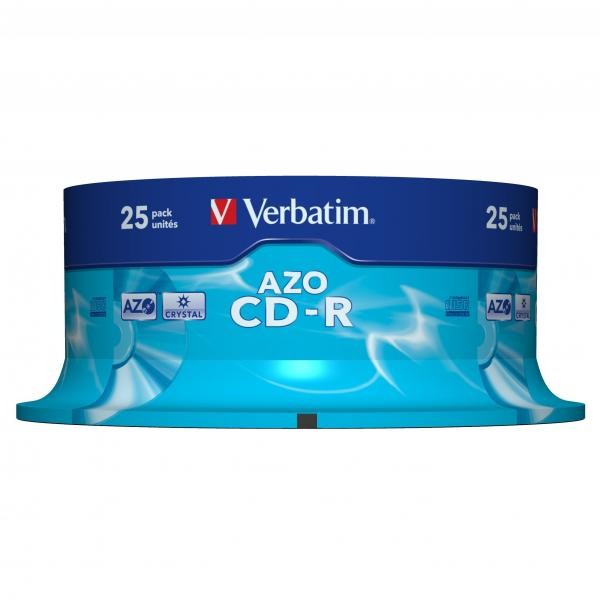 Verbatim CD-R, 43352, AZO Crystal, 25-pack, 700MB, 52x, 80min., 12cm, bez możliwości nadruku, cake box, do archiwizacji danych-2 1068 