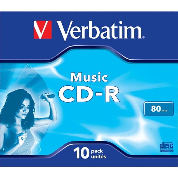 Verbatim CD-R Audio, 43365, Music CD-R, 10-pack, 16x, 80min., 12cm, bez możliwości nadruku, jewel box, do archiwizacji danych-2 1069 