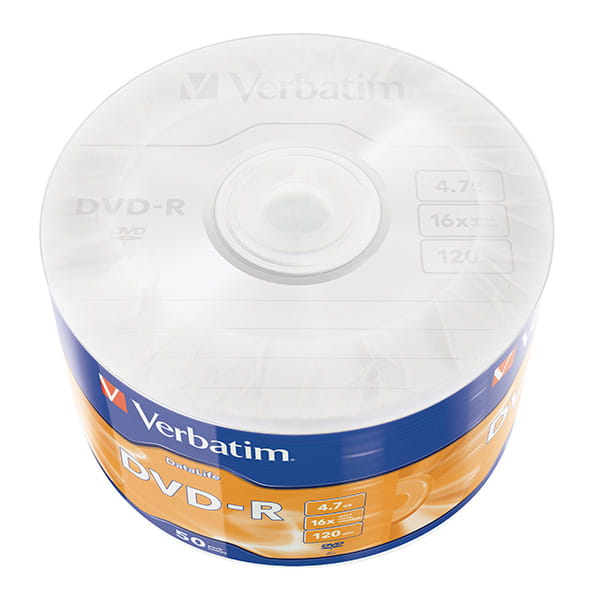 Verbatim DVD-R, Matt Silver, 43791, 4.7GB, 16x, wrap, 50-pack, bez możliwości nadruku, 12cm, do archiwizacji danych-3 1076 