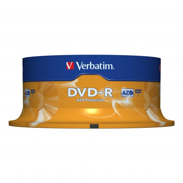 Verbatim DVD-R, Matt Silver, 43522, 4.7GB, 16x, cake box, 25-pack, bez możliwości nadruku, 12cm, do archiwizacji danych-2 1077 
