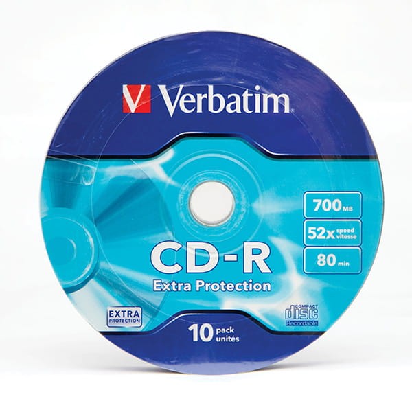 Verbatim CD-R, 43725, Extra Protection, 10-pack, 700MB, 52x, 80min., 12cm, bez możliwości nadruku, wrap, do archiwizacji danych-2 1079 