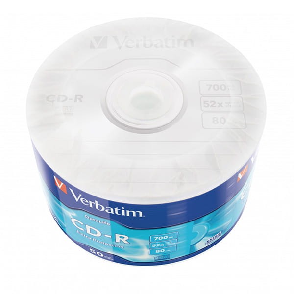 Verbatim CD-R, 43787, Extra Protection, 50-pack, 700MB, 52x, 80min., 12cm, bez możliwości nadruku, wrap, do archiwizacji danych-3 1104 