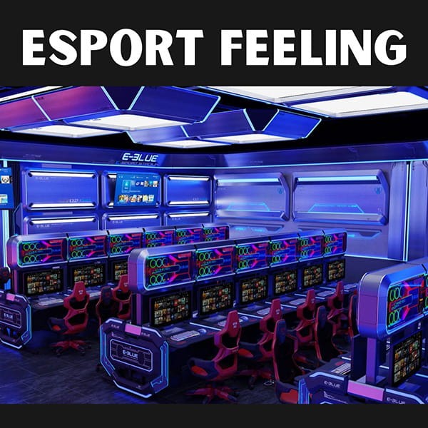 Dla gracza fotel E-blue AUROZA, czerwona, podświetlona, + zestaw gamingowy Polygon-8 1107 