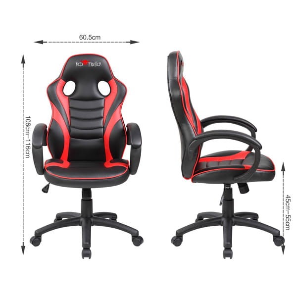 Fotel Red Fighter C6, czarno-czerwona-10 1120 