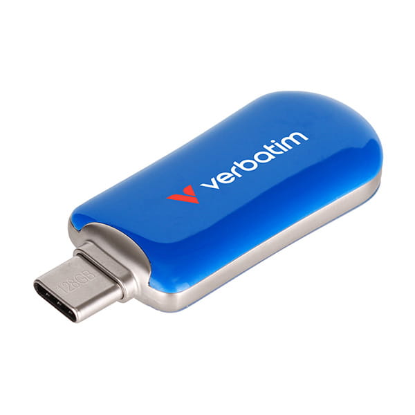 Verbatim USB flash disk, USB C, 128GB, Plectra, niebieski, 30233, USB C-1 1146 