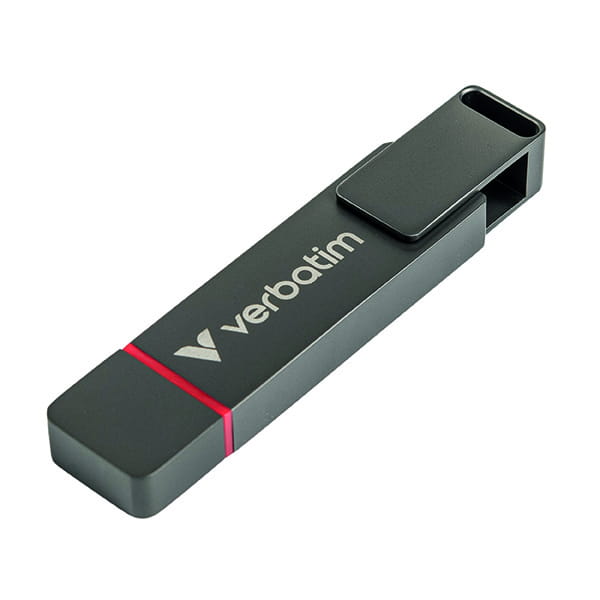 Verbatim USB flash disk, USB C a USB 3.2 Gen 1, 512GB, Dual QuickStick, szary, 32042, USB C, z oczkiem na brelok-1 1152 