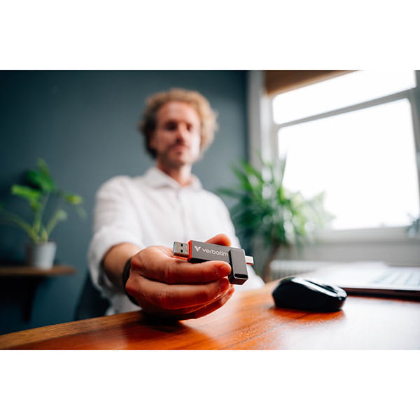 Verbatim USB flash disk, USB C a USB 3.2 Gen 1, 512GB, Dual QuickStick, szary, 32042, USB C, z oczkiem na brelok-6 1152 