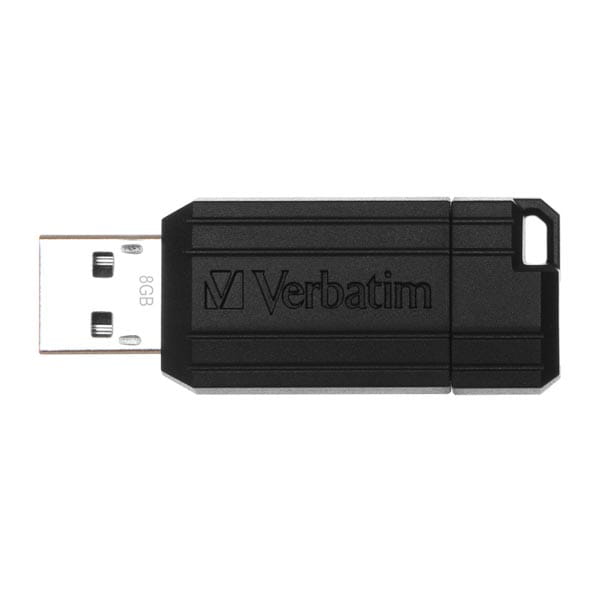 Verbatim USB flash disk, USB 2.0, 8GB, PinStripe, Store N Go, czarny, 49062, USB A, z wysuwanym złączem-2 1155 
