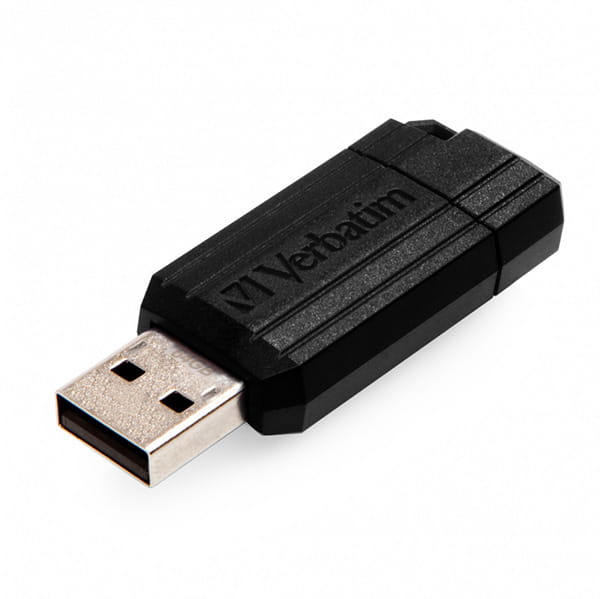Verbatim USB flash disk, USB 2.0, 64GB, PinStripe, Store N Go, czarny, 49065, USB A, z wysuwanym złączem-2 1158 