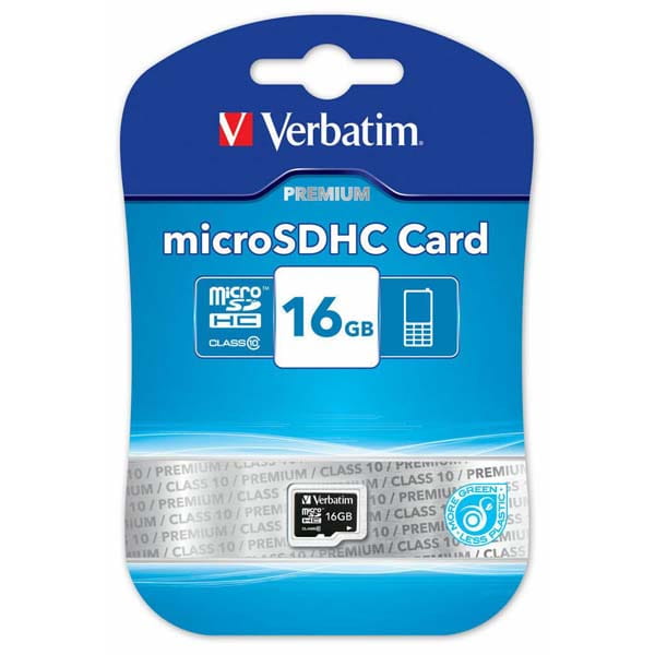 Verbatim Karta  pamięci Micro Secure Digital Card Premium, 16GB, micro SDHC, 44010, UHS-I U1 (Class 10)-1 1178 