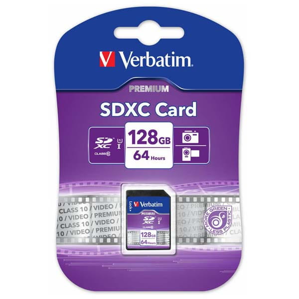 Verbatim Karta pamięci Secure Digital Card Premium U1, 128GB, SDXC, 44025, UHS-I U1 (Class 10)-1 1181 