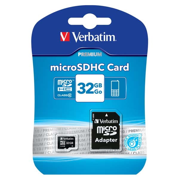 Verbatim Karta  pamięci Micro Secure Digital Card Premium, 32GB, micro SDHC, 44083, UHS-I U1 (Class 10), z adapterm-1 1184 