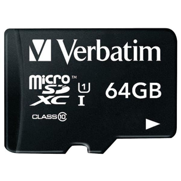 Verbatim Karta  pamięci Micro Secure Digital Card Premium, 64GB, micro SDXC, 44084, UHS-I U1 (Class 10), z adapterm-2 1185 