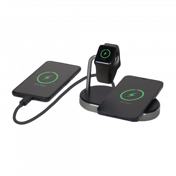 Verbatim, Podstawka ładująca 3 w 1, na iPhone i Apple Watch, czarna, 15V, 44W, Certifikat MFi i Qi-2 1196 