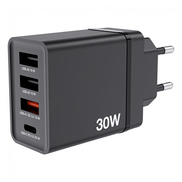 Verbatim Zasilacz / sieciowy adapter 30W, 4-portowy, 1x USB-C, 3x USB-A-4 1198 