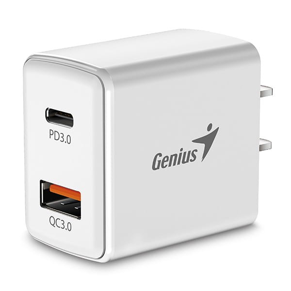 Genius Zasilacz / sieciowy adapter 20W, 2-portowy, USB-C, USB-A, PD-20AC-1 1202 
