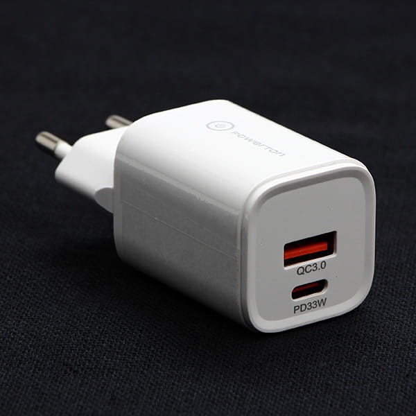Powerton Zasilacz / sieciowy adapter 33W, 2-portowy, USB-C, USB-A, 33W GaN Charger-3 1204 