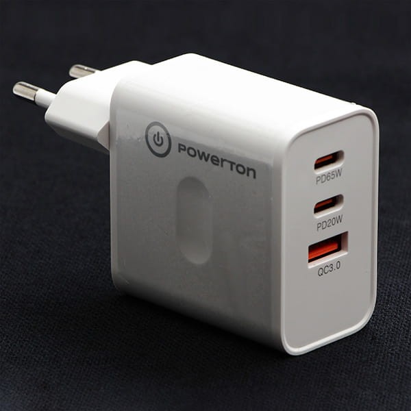Powerton Zasilacz / sieciowy adapter 65W, 3 porty, USB-C, USB-A, 65W GaN Charger-3 1205 