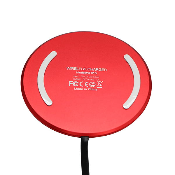 All New, Bezprzewodowa ładowarka, ultra cienki, do telefonów, czerwona, 5/9V, 10W, ochrona przed przegrzaniem, Qi-4 1206 