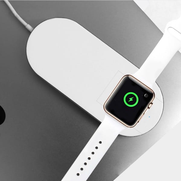 ładowarka bezprzewodowa 2 w 1, do telefonów i Apple Watch, biała, 5V, 10W, Qi-8 1209 