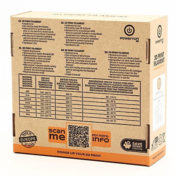 Powerton 3D ECONOMY LINE Filament PLA Matt 1000g, silky red-3 1358 