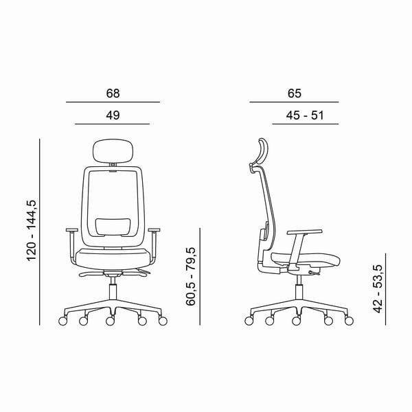 Powerton ERGO LUCIE Ergonomiczny fotel biurowy, Czerwony-6 1392 