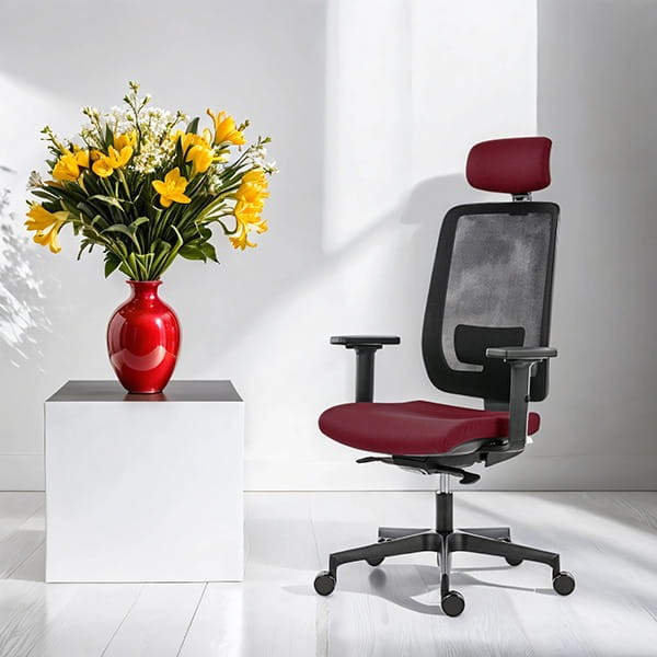 Powerton ERGO LUCIE Ergonomiczny fotel biurowy, Czerwony-7 1392 