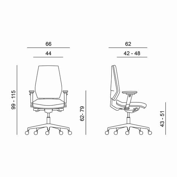 Powerton ERGO SIMA Ergonomiczny fotel biurowy, Czarny-6 1394 