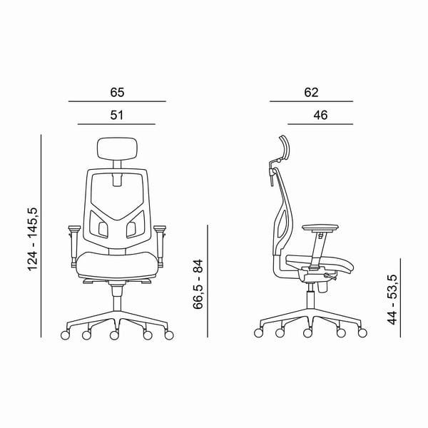 Powerton ERGO TINA Ergonomiczny fotel biurowy, Szary-6 1398 