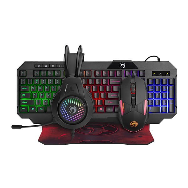 Marvo CM430 US zestaw klawiatura przewodowa (USB) US, czarna mysz dla gracza, podkładka, klawiatura, do gry, membranowa rodzaj pod-1 1399 