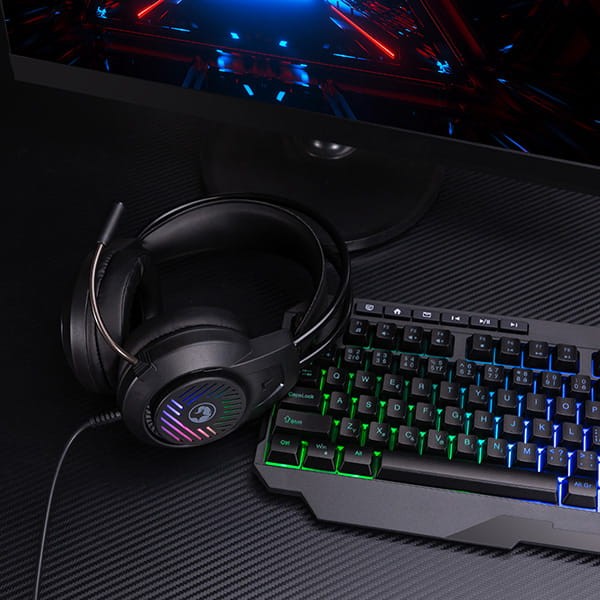 Marvo CM430 US zestaw klawiatura przewodowa (USB) US, czarna mysz dla gracza, podkładka, klawiatura, do gry, membranowa rodzaj pod-9 1399 