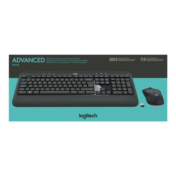 Logitech MK540 zestaw klawiatura bezprzewodowa US, czarna z myszą optyczną bezprzewodową, AA, multimedialny, odbiornik nano z tech-5 1409 