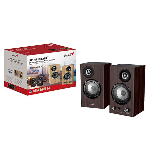 Genius głośniki SP-HF1812BT, 2.0, 50W, ciemny brąz, drewniane-5 1436 